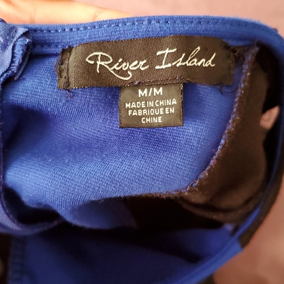 Blue and black peplum dress - Picture 4 of 4